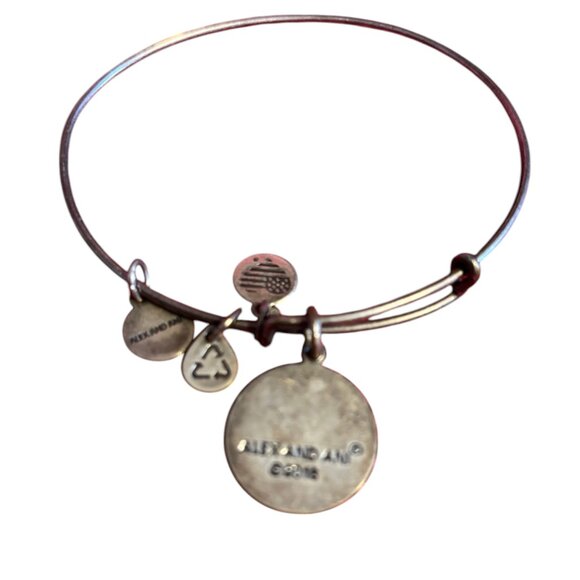 Alex And Ani Initial L Charm Rafaelian Silver Finish Bangle Bracelet - Picture 4 of 5